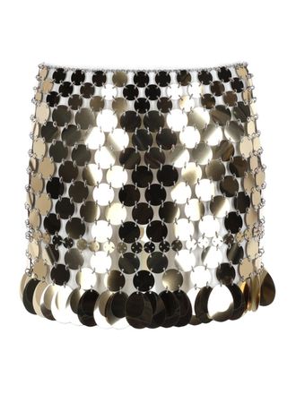 Paco Rabanne Circular Metallic Sequins Linked Mini Skirt
