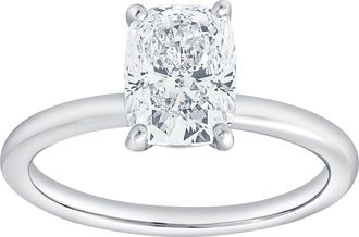 LuvMyJewelry Callista 14K Gold Cushion Cut Lab Grown Diamond Solitaire Engagement Ring - 1.5 Ct