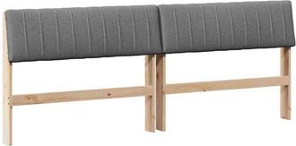 vidaXL Cabecero Tapizado Gris Oscuro 200 Cm Madera De Pino Macizo Vidaxl