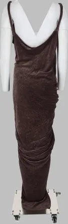 Rick Owens Draped Velvet Dress - Brown