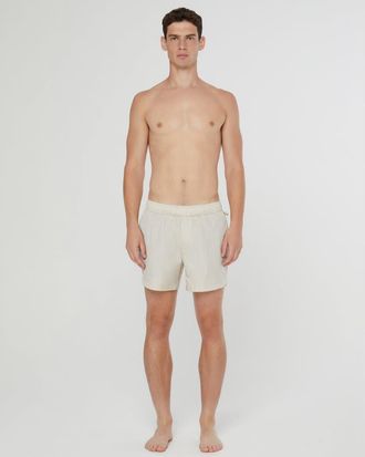 Onia Nylon Crinkle 5 Swim Trunk in Stone at Nordstrom, Size Xx-Large
