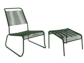 Schubiger M&ouml;bel Spaghetti-Kufen-Lounger-Hochlehner + Hocker S&auml;ntis