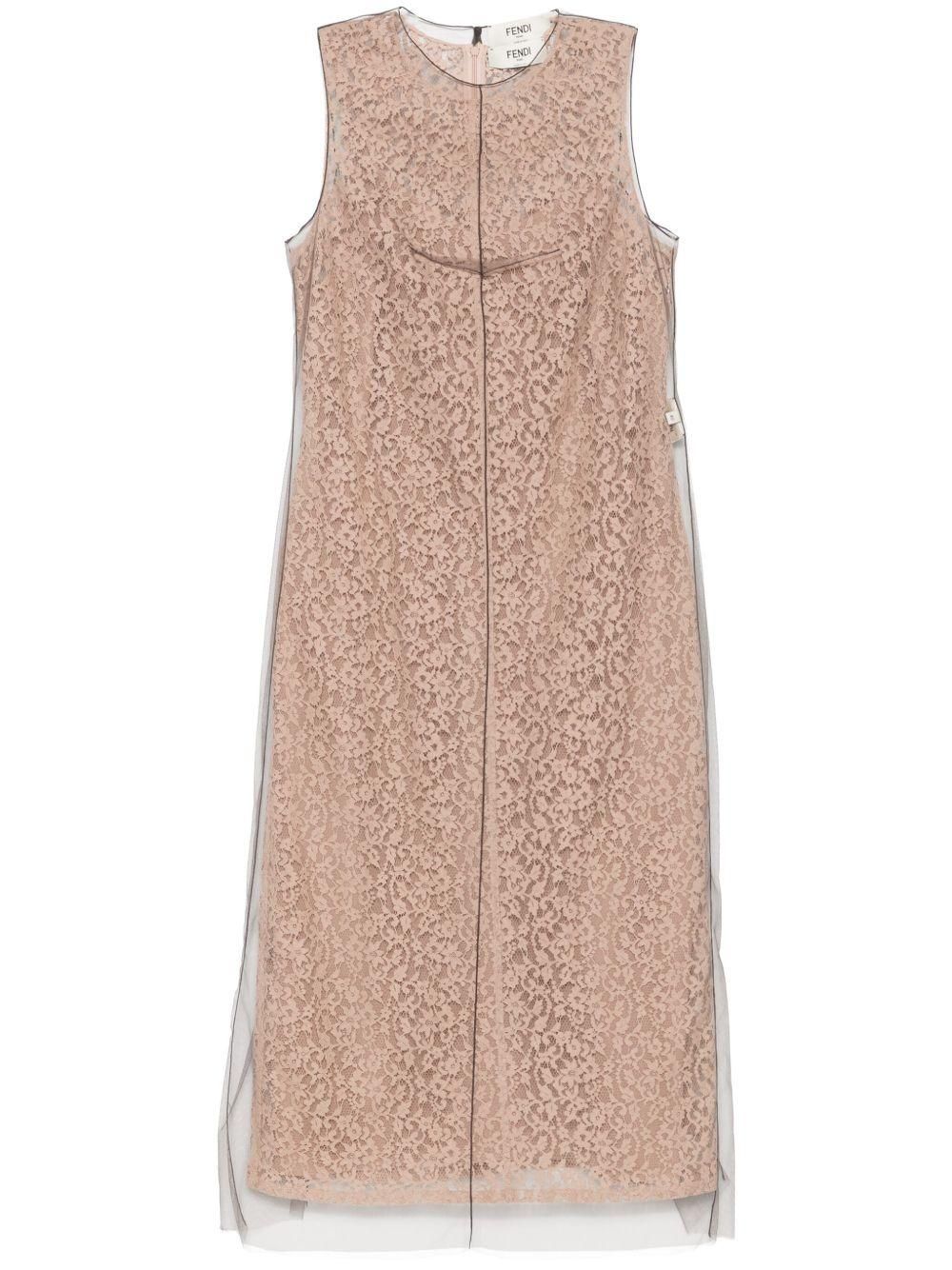 ワンピースその他 FENDI Light pink FF cotton dress Fendi Light Pink FF Logo Dress - Size IT 40