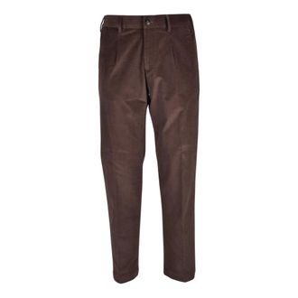 Officina36 Rechte broek - Heren - Broeken - Bruin - Maat: S Katoen