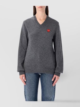 Comme Des Gar&ccedil;ons wool v-neck crystal-embellished sweater