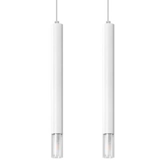 Sollux Lighting L&aacute;mpara de techo blanco acero, vidrio alt. 120 cm