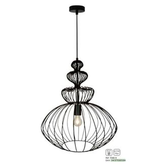 Sampa Helios Sampa Helios - 554014 - Hanging Lamp jack E27 60W Ø44x150cm - Black Metal