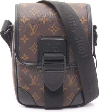 Louis Vuitton Black Brown Monogram Coated Canvas Leather Shoulder Bag (Pre-Owned)