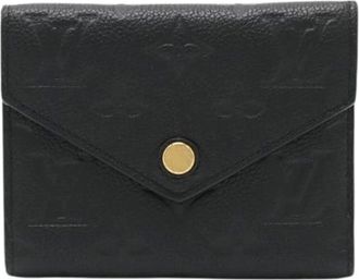 Louis Vuitton Pre-owned Wallets, female, Black, Size: ONE SIZE Pre-owned Monogram Empreinte Leather Victorine Wallet