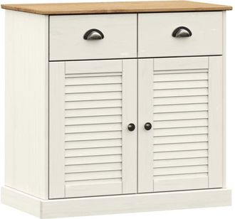 vidaXL Vidaxl - Sideboard with Drawers vigo 78x40x75 cm White Solid Wood Pine