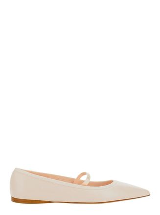 Ferragamo carice Pink Ballerinas With Tie-ankle Laces In Leather Woman