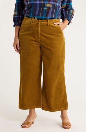 Seasalt Cornwall Asphodel Crop Wide Leg Corduroy Pants in Marshland at Nordstrom, Size 22 Us