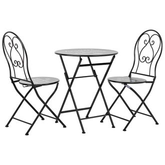 Wanderlust Deco Conjunto Mesa Y 2 Sillas De Forja Negras