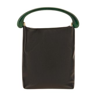 Dries Van Noten Bucket Bag met Rigide Handgreep - Dames - Handtassen - Zwart - ONE Size - Leer - Tassen