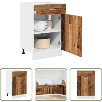 vidaXL Cassetto - Mobile con Cassetto Lyon Legno Antico 50x46x81,5cm