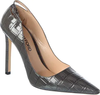 Tom Ford Croc-Embossed Patent Pump
