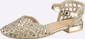 Heine Ballerina HEINE, Damen, Gr. 38, hellgoldfarben, Synthetik, Schuhe Ballerina