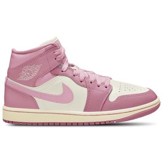 Nike Jordan Womens AJ 1 Mid - Shoes Pink/White Size 10.0