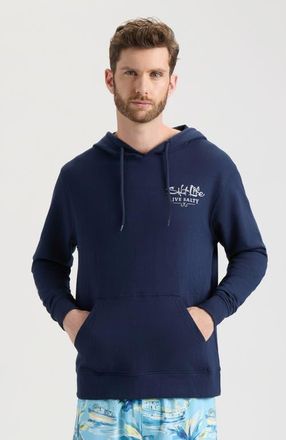 Salt Life Ocean Kin French Terry Pullover Hoodie in Navy at Nordstrom, Size X-Large