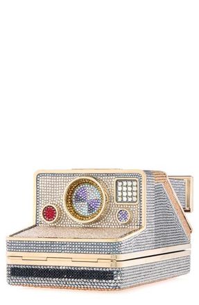 Judith Leiber Mary Instant Camera Crystal Clutch in Silver Brown Multi at Nordstrom