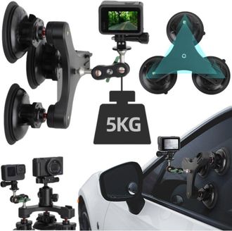 OEM Soporte Resistente Para C&aacute;mara Deportiva De Tres Brazos Para Parabrisas Y Cuerpo Con Monturas Dslr De 1/4 Y 3/8 De Pulgada