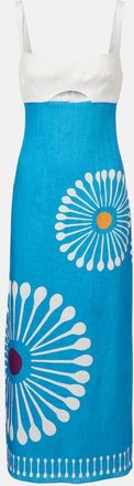 Cala de la Cruz Nara cutout floral linen midi dress