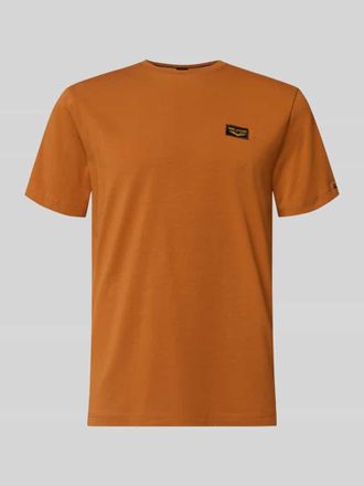 PME Legend T-Shirt mit Label-Details und Rundhalsausschnitt in Orange, Gr&ouml;&szlig;e XXXL