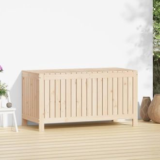 Berkfield Home Garden Storage Box 121x55x64 cm Solid Wood Pine in Natural | Size: 121 x 55 x 64 cm