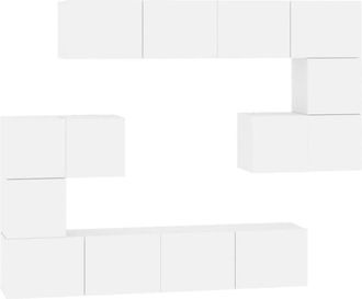 vidaXL Wall-mounted TV Cabinet White Engineered Wood vidaXL