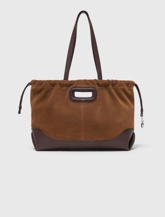 Maje Leather And Suede Milpli Tote Bag - Camel/brown - Maje