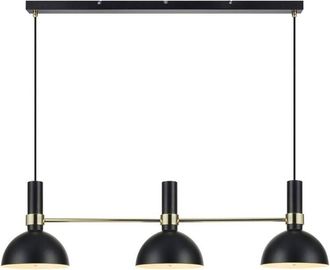 Markslöjd Larry - Lámpara colgante de techo con 3 barras de luz Negro, E27 - Markslojd
