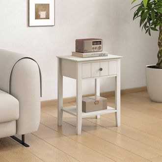 Melody Maison Ivory One Drawer Bedside Table With Shelf - Padstowe Ivory Range in Cream