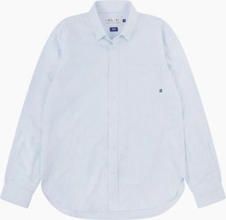 Uskees Mens Uskees 6013 Long-Sleeve Oxford shirt Baby Blue Pinstripe - Size: 42/Regular