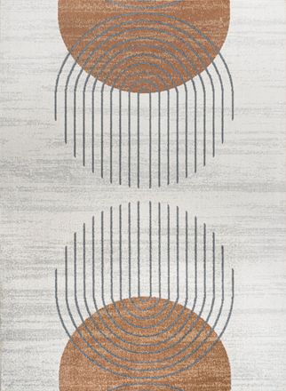 Jonathan Y Designs Kallax Geometric Modern Low-Pile Machine-Washable Cream/Terra 8 ft. x 10 ft. Area Rug