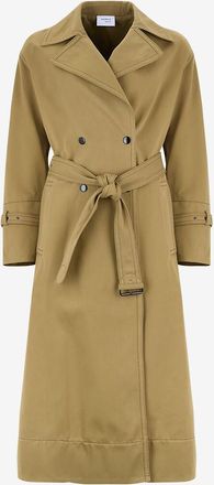 Akris Langer Trenchcoat aus Baumwolltwill