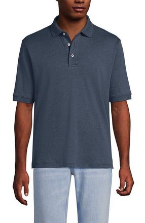 Lands End Short Sleeve Cotton Supima Polo Shirt in Dusk Indigo Heather at Nordstrom, Size Xx-Large