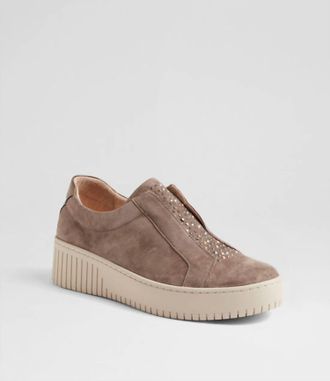 Django & Juliette Womens Kangie Leather Sneakers In Taupe-Bronze