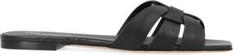 Saint Laurent Tribute Slide - Dames - Sandalen - Zwart - 36 EU - Leer - Schoenen
