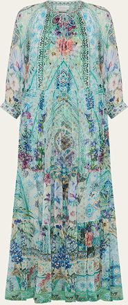 Camilla Sunrise in Sintra Long Gathered Panel Dress