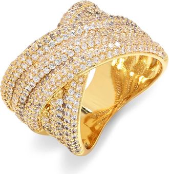Eye Candy Los Angeles Sena Rose Cubic Zirconia Statement Ring in Gold at Nordstrom Rack