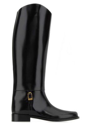 Saint Laurent Black Leather Boots