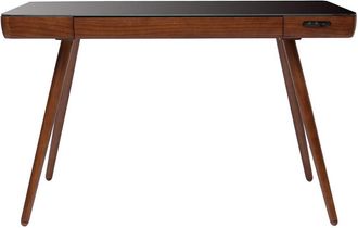 Miliboo Miliboo - Escritorio Conectado Multimedia - Cristal Negro Y Nogal Clever