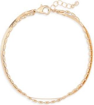 Nordstrom Rack Double Chain Anklet in Gold at Nordstrom Rack