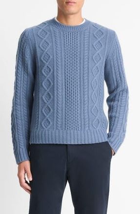 Vince Wool Aran Cable Sweater in Light Belluga Blue at Nordstrom Rack, Size Xx-Large