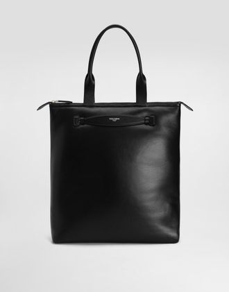 Dolce & Gabbana Calfskin Nappa Leather Shopper - Man Shoppers Black Leather Onesize