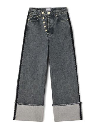 Ganni Rigid Denim Double Fly Baggy Jeans