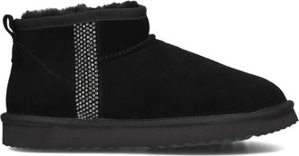 Lina Locchi Glitter Low Enkellaarzen - Dames - Winterlaarzen - Zwart - 36 EU - Wol - Schoenen