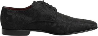 Dolce & Gabbana Mv 7985-P Brocade Veterschoenen - Heren - Nette schoenen - Blauw - 39 EU - Schoenen