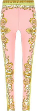 Versace Spring Barocco Leggings Rosa-Donna