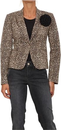 Liu Jo Jassen, Dames, Veelkleurig, M, Katoen, Giacca Animalier